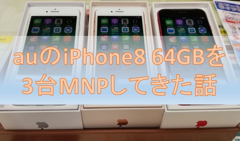 Auのiphone8 64gbをほぼ一括0円で3台mnpしてきた話 B Mobile S スマホ電話simからの収支 ケータイ乞食から陸マイラーへ