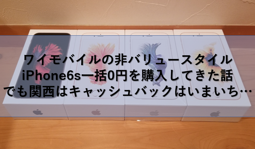 ワイモバイルの非バリュースタイルiphone6s一括0円を購入してきた話 ケータイ乞食から陸マイラーへ